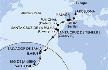 MSC Lirica - Španělsko, Portugalsko, Brazílie (z Barcelony)