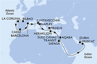 MSC Virtuosa - Španělsko, Itálie, Řecko, Egypt, Jordánsko, ... (Bilbao)