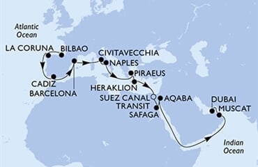 MSC Virtuosa - Španělsko, Itálie, Řecko, Egypt, Jordánsko, ... (Bilbao)
