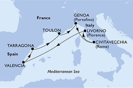 MSC Magnifica - Itálie, Španělsko, Francie (z Janova)