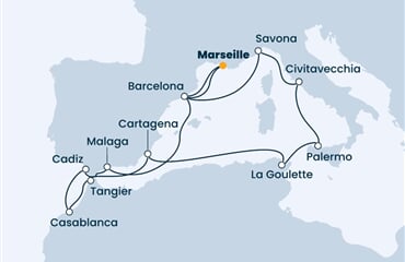 Costa Favolosa - Francie, Španělsko, Itálie, Tunisko, Maroko (z Marseille)