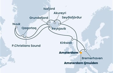 Costa Favolosa - Nizozemí, Island, Grónsko, Německo (z Amsterdamu)