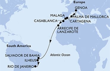 MSC Seaview - Itálie, Španělsko, Maroko, Brazílie (z Janova)