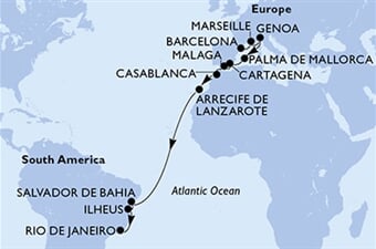 MSC Seaview - Španělsko, Francie, Itálie, Maroko, Brazílie (z Barcelony)