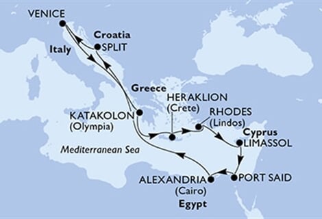 MSC Armonia - Itálie, Řecko, Kypr, Egypt, Chorvatsko (z Benátek)