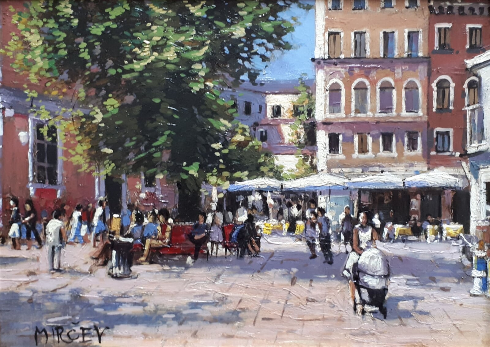 Petr Mirčev: Náměstí v Benátkách, 30 × 40 cm