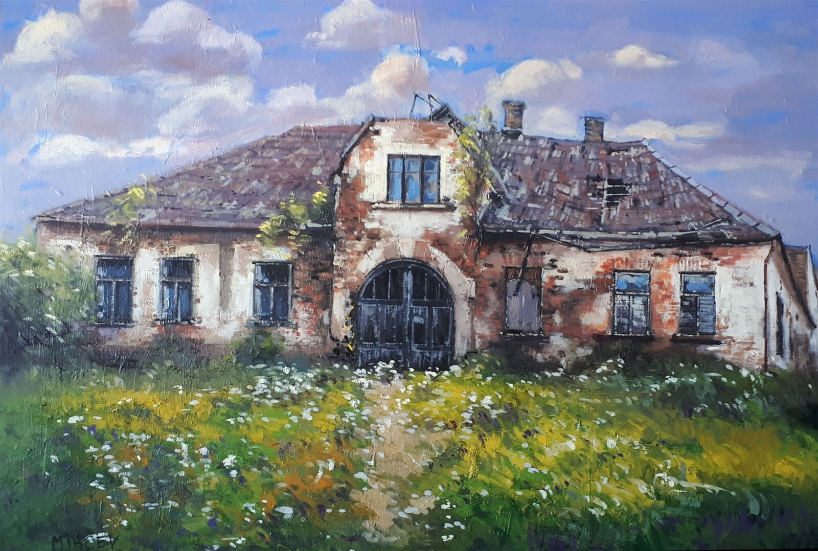 Petr Mirčev: Stará škola, 60 × 80 cm