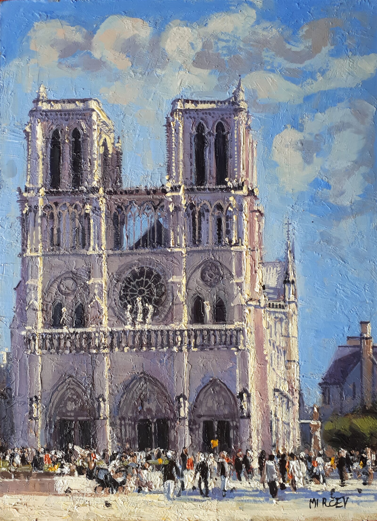 Petr Mirčev: Notre Dame, 30 × 50 cm