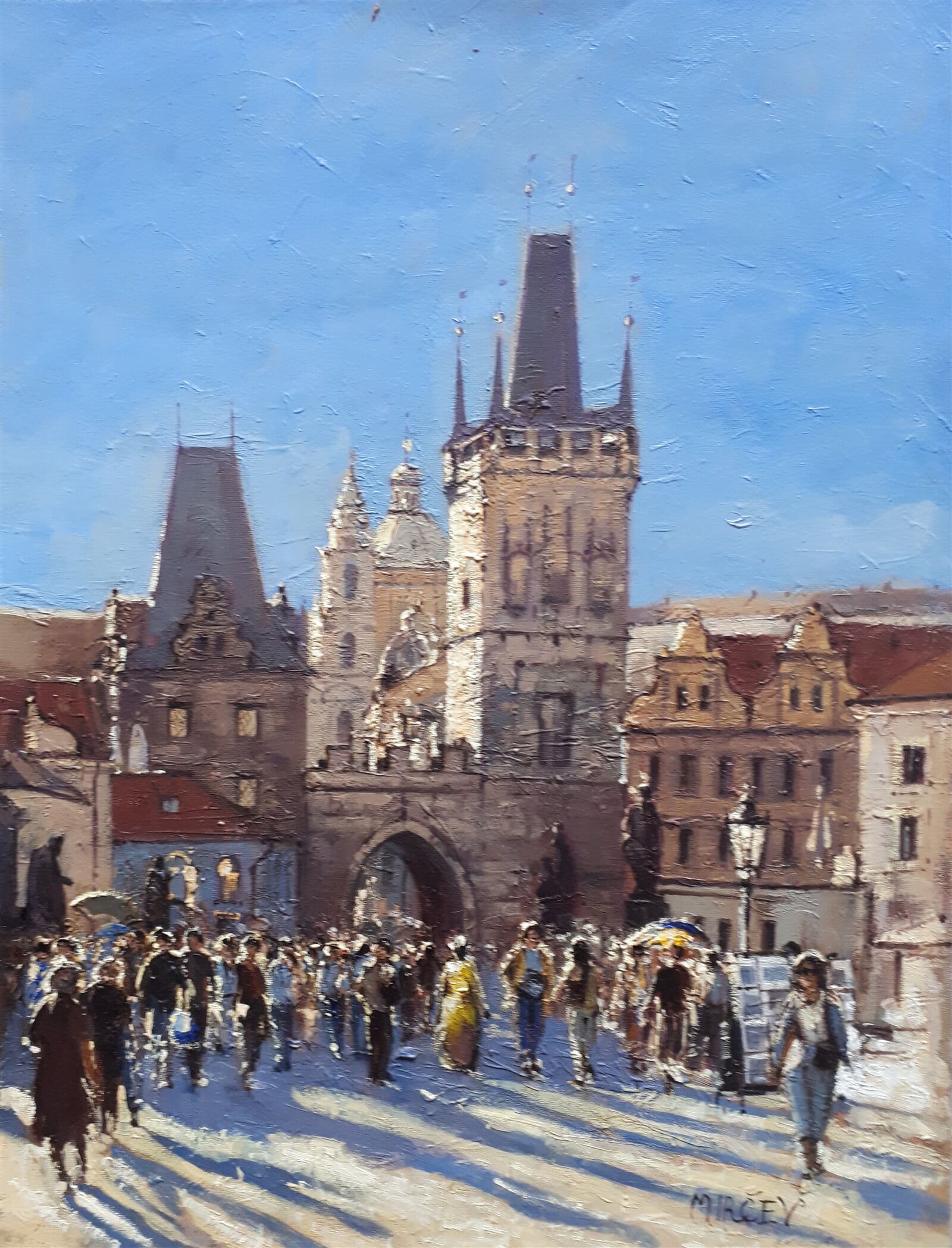 Petr Mirčev: Karlův most v Praze, 30 × 40 cm