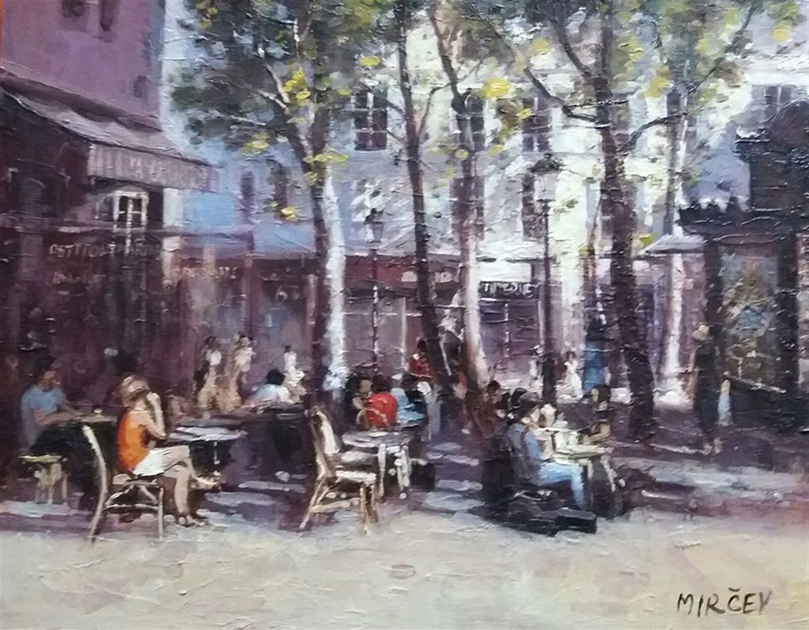 Petr Mirčev: Kavárna Paříž 2, 60 × 90 cm