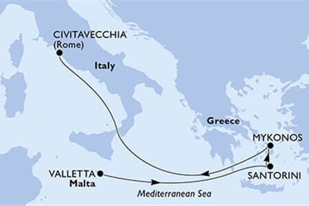 MSC Divina - Malta, Řecko, Itálie (La Valetta)
