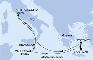 MSC Divina - Malta, Řecko, Itálie (La Valetta)