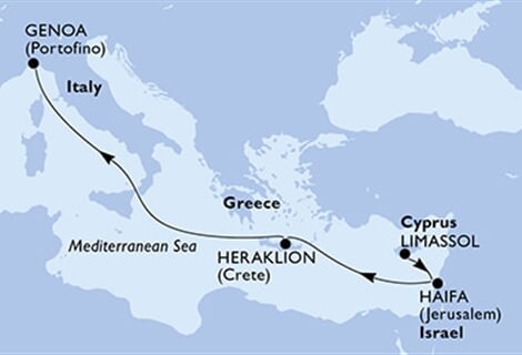MSC Lirica - Kypr, Izrael, Řecko, Itálie (Limassol)