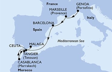 MSC Lirica - Itálie, Francie, Španělsko, Maroko (z Janova)