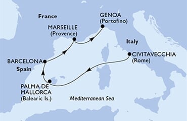 MSC Seaview - Itálie, Španělsko, Francie (z Civitavecchie)