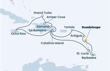 Costa Pacifica - Nizozemské Antily, Panenské o. (britské), Dominikán.rep., Jamajka, Turks a Caicos (Pointe-a-Pitre)