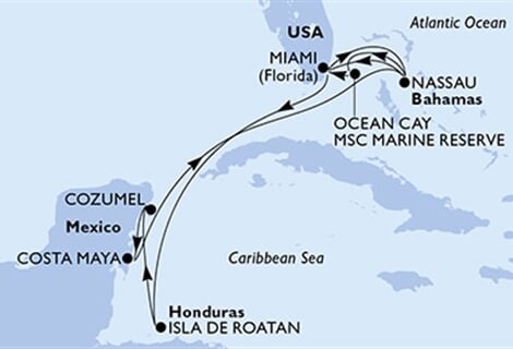 MSC Divina - USA, Bahamy, Honduras, Mexiko (z Miami)