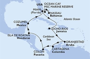 MSC Divina - USA, Jamajka, Aruba, Kolumbie, Panama, ... (z Miami)