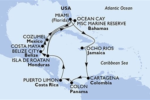 MSC Divina - USA, Jamajka, Kolumbie, Panama, Kostarika, ... (z Miami)