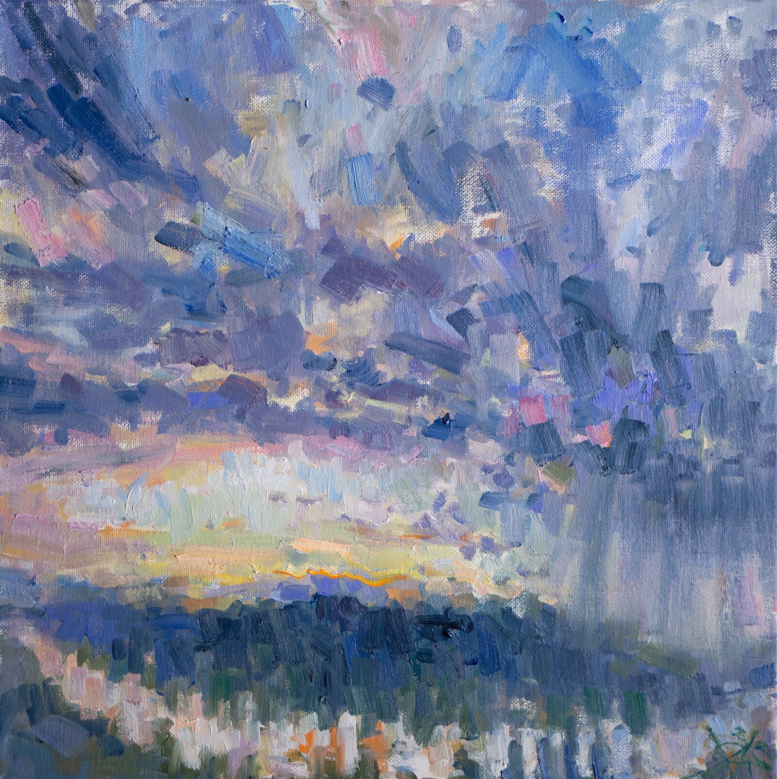 Adéla Topolová: Bouři blíže, 40 × 40 cm