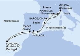 MSC Divina - Portugalsko, Španělsko, Francie, Itálie (Funchal)