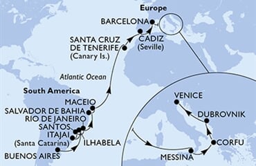 MSC Lirica - Argentina, Brazílie, Španělsko, Itálie, Řecko, ... (Buenos Aires)