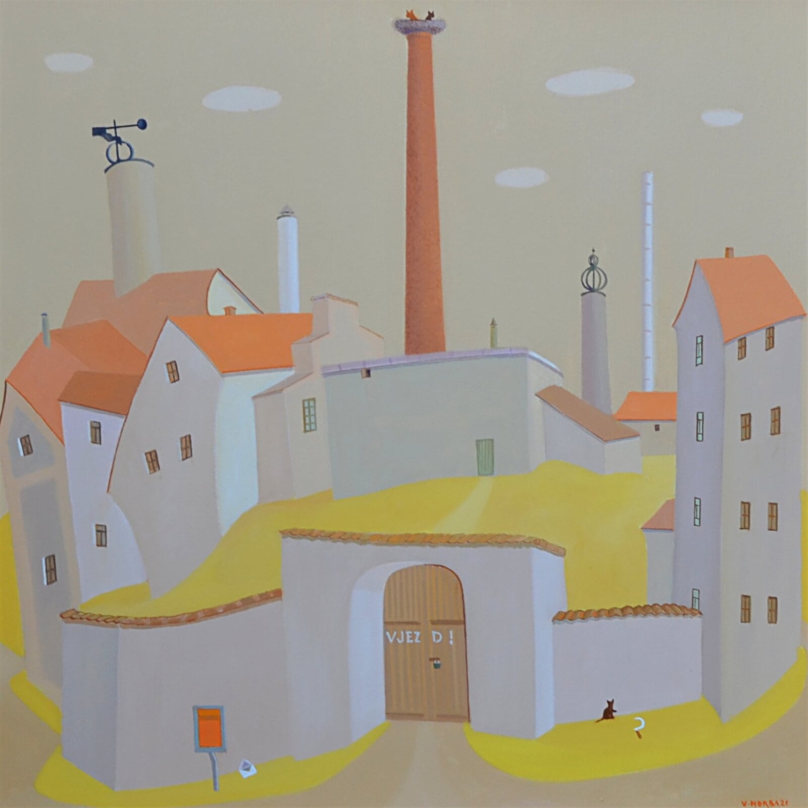 Valentin Horba: Volyňské komíny, 60 × 60 cm