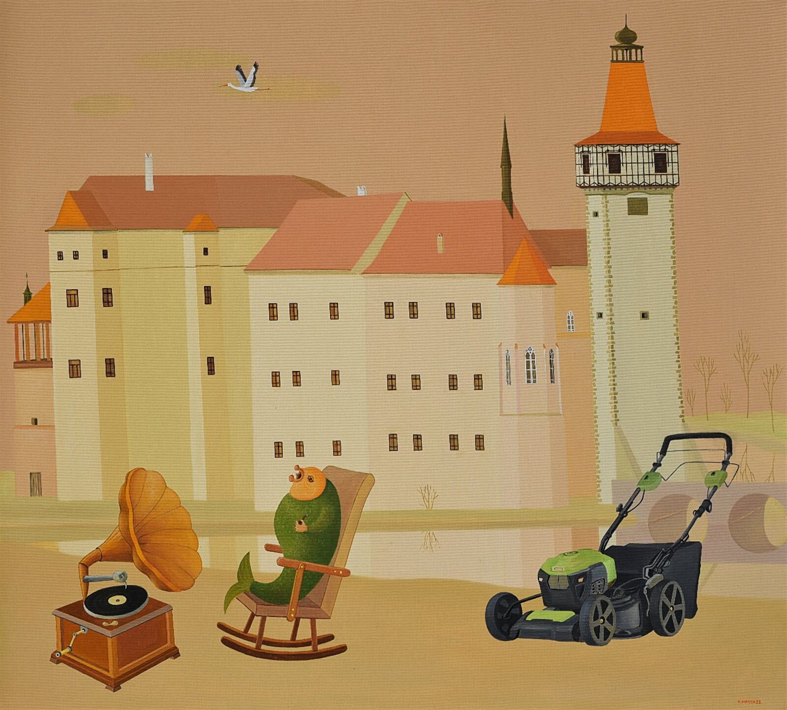 Valentin Horba: A není co sekat? (Blatná), 80 × 90 cm
