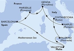 MSC World Europa - Itálie, Malta, Španělsko, Francie (z Civitavecchie)