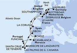 MSC Euribia - Belgie, Nizozemí, Francie, Španělsko, Maroko, ... (Zeebrugge)