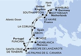 MSC Euribia - Nizozemí, Francie, Španělsko, Maroko, Portugalsko, ... (Rotterdam)