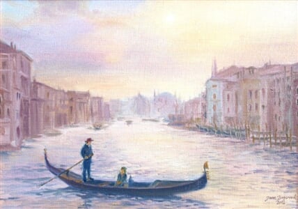 Benátky, olej na plátně, 30 x 20 cm,