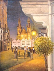 Staroměstské náměstí, olej na plátně, 60 x 80 cm