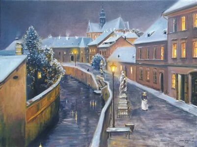 Brno, Pod Svrateckým náhonem. olej na plátně, 80 x60 cm