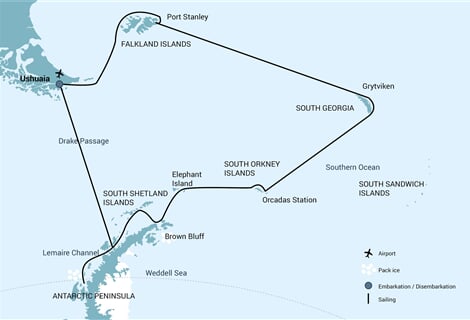 Falkland Islands - South Georgia - Elephant Island - Antarctica - Polar Circle (m/v Hondius)