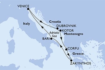 MSC Armonia - Itálie, Chorvatsko, Černá Hora, Řecko (Bari)