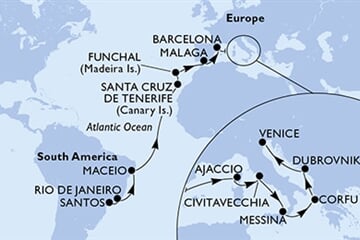 MSC Armonia - Brazílie, Španělsko, Portugalsko, Francie, Itálie, ... (Santos)
