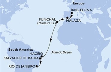 MSC Grandiosa - Španělsko, Portugalsko, Brazílie (z Barcelony)