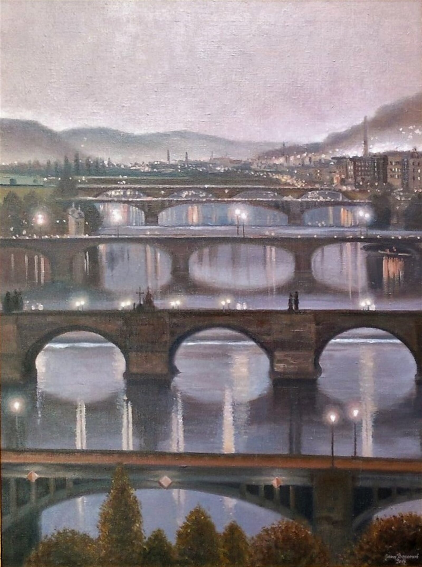 Jana Bayerová: Pražské mosty, 80 × 60 cm