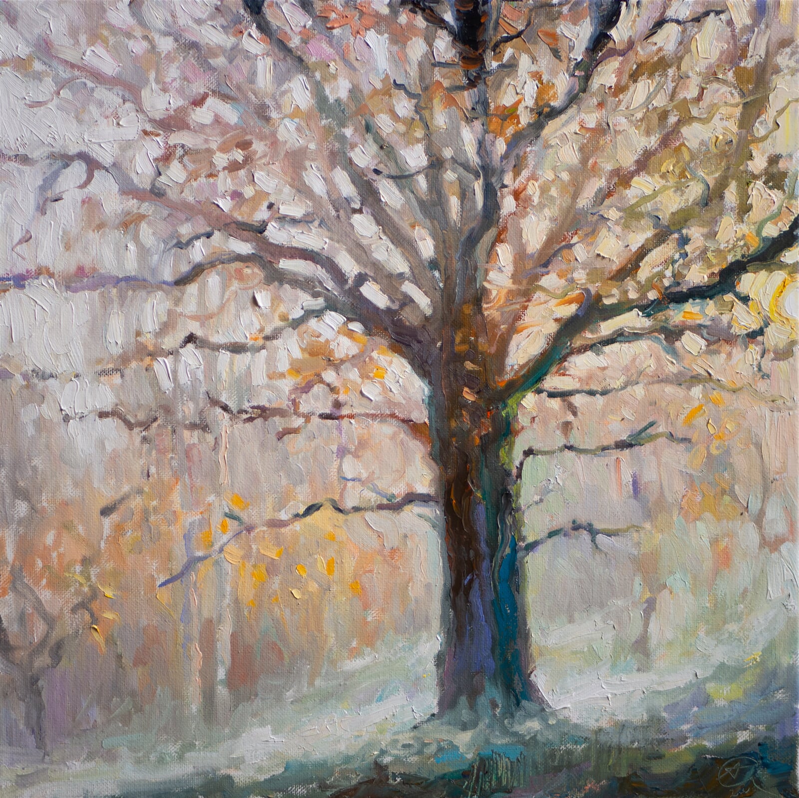 Adéla Topolová: V mlze a slunci, 40 × 40 cm
