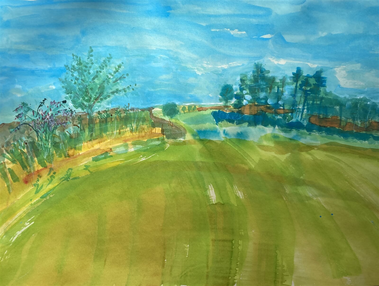 Tereza Axmanová: Tasov - Pohled ke Zhoři, 50 × 70 cm
