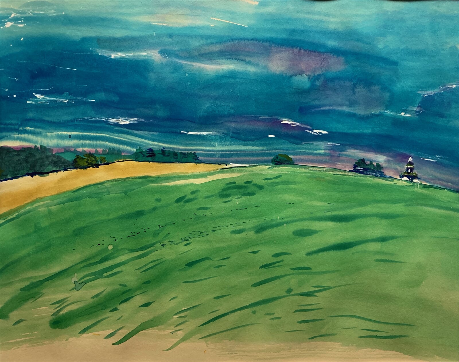 Tereza Axmanová: Tasov - Před bouřkou, 50 × 70 cm
