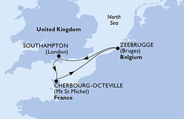 MSC Virtuosa - Velká Británie, Francie, Brazílie, Belgie (ze Southamptonu)