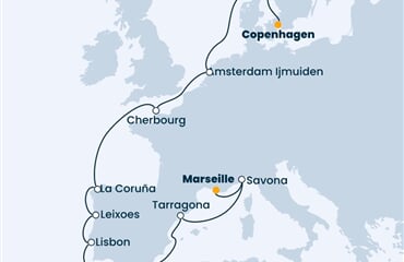 Costa Fascinosa - Dánsko, Nizozemí, Francie, Španělsko, Portugalsko, ... (z Kodaně)