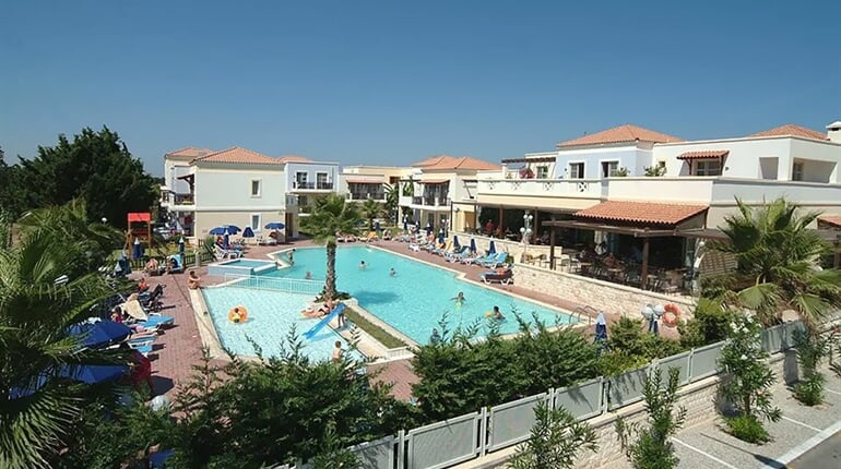 Aparthotel Aegean Houses: fotografie vybavení exteriérů a interiérů ubytování.