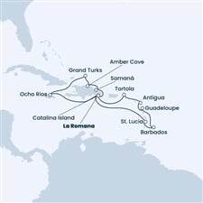 Costa Pacifica - Dominikán.rep., Nizozemské Antily, Panenské o. (britské), Jamajka, Turks a Caicos (z La Romana)