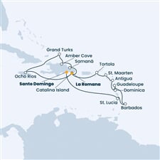 Costa Pacifica - Dominikán.rep., Nizozemské Antily, Dominika, Panenské o. (britské), Jamajka, ... (Santo Domingo)