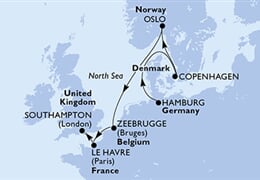 MSC Preziosa - Německo, Dánsko, Norsko, Belgie, Francie, ... (Hamburk)