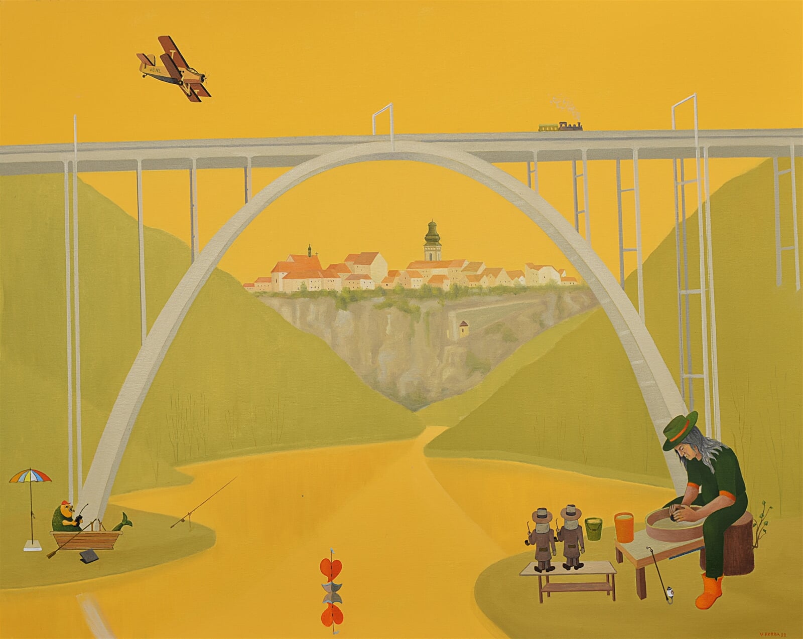 Valentin Horba: Srdce pro Bechyni, 80 × 100 cm