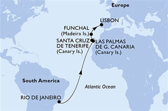 MSC Fantasia - Brazílie, Španělsko, Portugalsko (z Rio de Janeira)